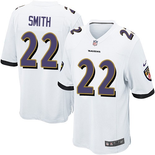 Men's Nike Baltimore Ravens #22 Jimmy Smith Game White NFL Jersey
