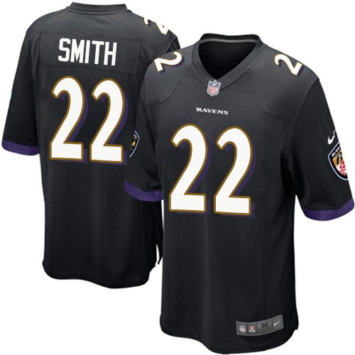 Men's Nike Baltimore Ravens #22 Jimmy Smith Game Black Alternate NFL Jersey