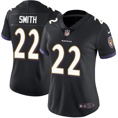 Women's Nike Baltimore Ravens #22 Jimmy Smith Black Alternate Vapor Untouchable Limited Player NFL Jersey