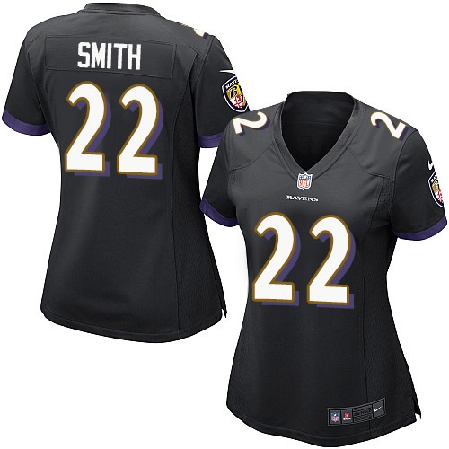 Women's Nike Baltimore Ravens #22 Jimmy Smith Game Black Alternate NFL Jersey