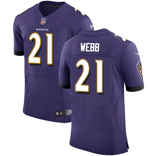 Men's Nike Baltimore Ravens #21 Lardarius Webb Purple Team Color Vapor Untouchable Elite Player NFL Jersey
