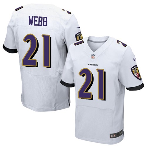 Men's Nike Baltimore Ravens #21 Lardarius Webb Elite White NFL Jersey