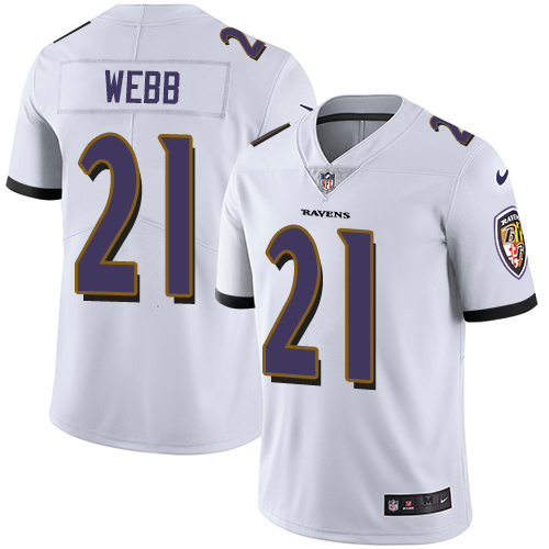 Men's Nike Baltimore Ravens #21 Lardarius Webb White Vapor Untouchable Limited Player NFL Jersey