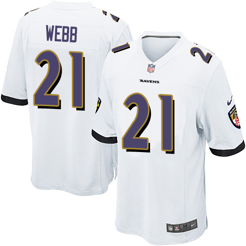Men's Nike Baltimore Ravens #21 Lardarius Webb Game White NFL Jersey