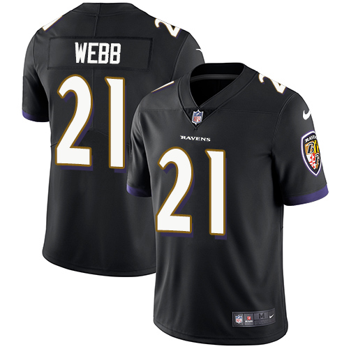 Men's Nike Baltimore Ravens #21 Lardarius Webb Black Alternate Vapor Untouchable Limited Player NFL Jersey