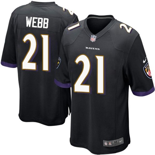 Men's Nike Baltimore Ravens #21 Lardarius Webb Game Black Alternate NFL Jersey