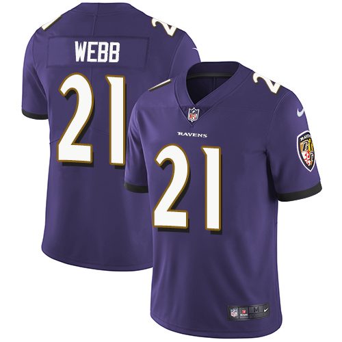 Youth Nike Baltimore Ravens #21 Lardarius Webb Purple Team Color Vapor Untouchable Elite Player NFL Jersey