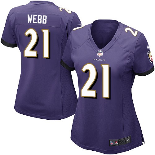 Women's Nike Baltimore Ravens #21 Lardarius Webb Game Purple Team Color NFL Jersey