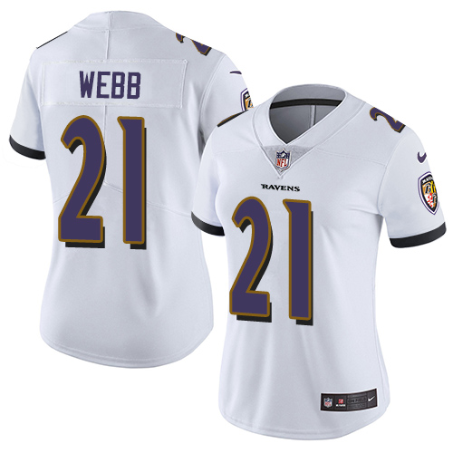 Women's Nike Baltimore Ravens #21 Lardarius Webb White Vapor Untouchable Limited Player NFL Jersey