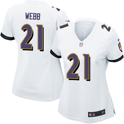 Women's Nike Baltimore Ravens #21 Lardarius Webb Game White NFL Jersey