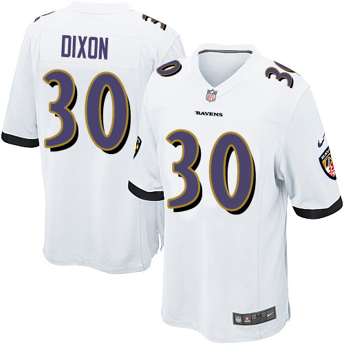 Men's Nike Baltimore Ravens #30 Kenneth Dixon Game White NFL Jersey