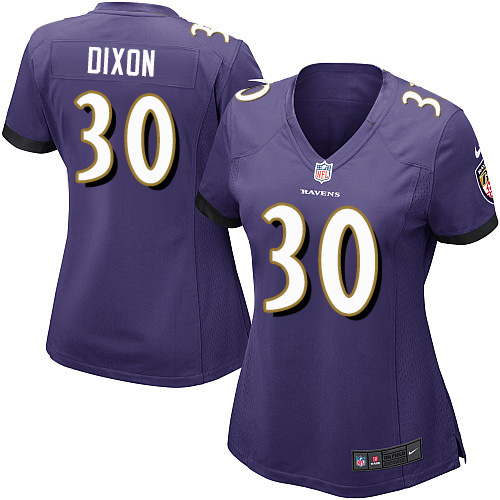 Women's Nike Baltimore Ravens #30 Kenneth Dixon Game Purple Team Color NFL Jersey