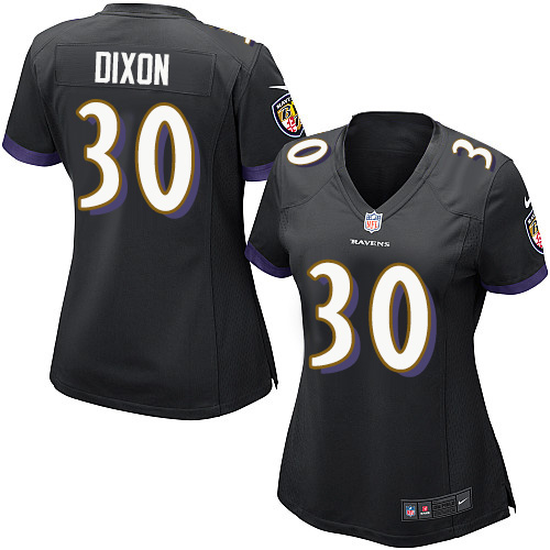 Women's Nike Baltimore Ravens #30 Kenneth Dixon Game Black Alternate NFL Jersey