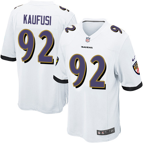 Men's Nike Baltimore Ravens #92 Bronson Kaufusi Game White NFL Jersey