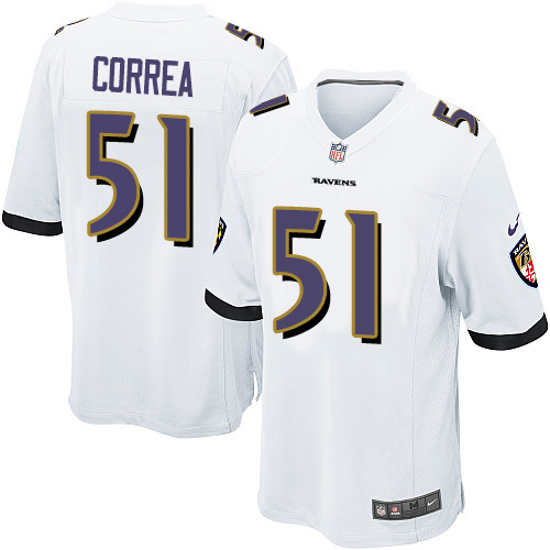 Men's Nike Baltimore Ravens #51 Kamalei Correa Game White NFL Jersey