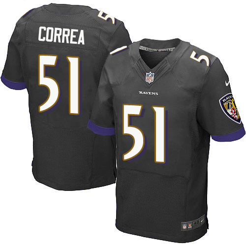 Men's Nike Baltimore Ravens #51 Kamalei Correa Elite Black Alternate NFL Jersey