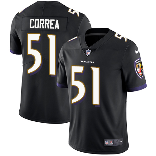 Youth Nike Baltimore Ravens #51 Kamalei Correa Black Alternate Vapor Untouchable Elite Player NFL Jersey