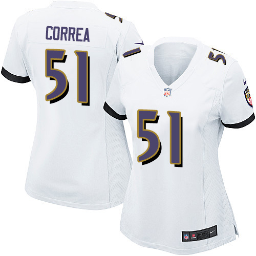 Women's Nike Baltimore Ravens #51 Kamalei Correa Game White NFL Jersey