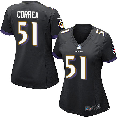 Women's Nike Baltimore Ravens #51 Kamalei Correa Game Black Alternate NFL Jersey