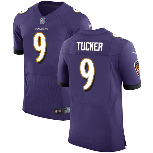 Men's Nike Baltimore Ravens #9 Justin Tucker Purple Team Color Vapor Untouchable Elite Player NFL Jersey