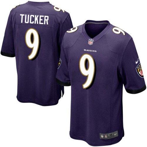 Men's Nike Baltimore Ravens #9 Justin Tucker Game Purple Team Color NFL Jersey