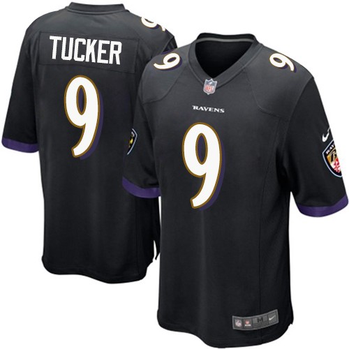 Men's Nike Baltimore Ravens #9 Justin Tucker Game Black Alternate NFL Jersey