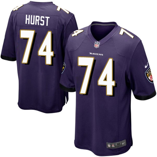 Men's Nike Baltimore Ravens #74 James Hurst Game Purple Team Color NFL Jersey