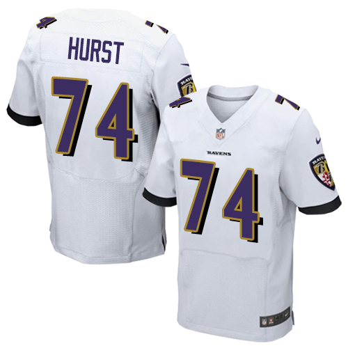 Men's Nike Baltimore Ravens #74 James Hurst Elite White NFL Jersey