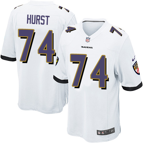 Men's Nike Baltimore Ravens #74 James Hurst Game White NFL Jersey