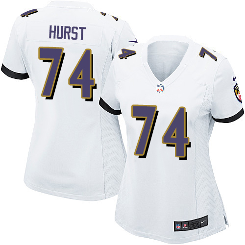 Women's Nike Baltimore Ravens #74 James Hurst Game White NFL Jersey