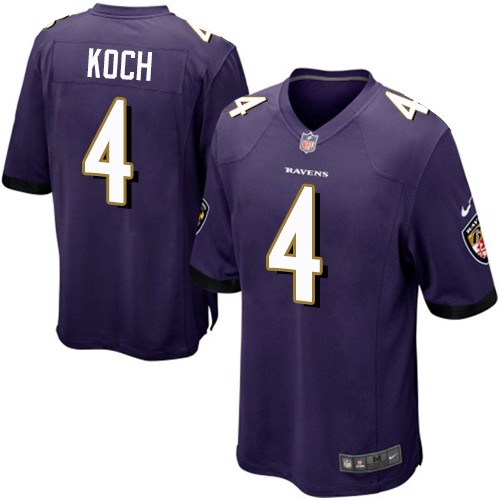 Men's Nike Baltimore Ravens #4 Sam Koch Game Purple Team Color NFL Jersey