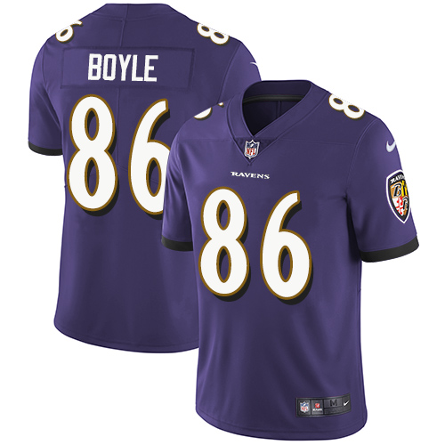 Men's Nike Baltimore Ravens #86 Nick Boyle Purple Team Color Vapor Untouchable Limited Player NFL Jersey