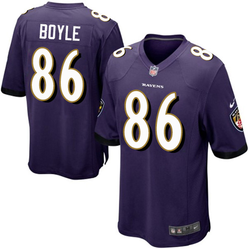 Men's Nike Baltimore Ravens #86 Nick Boyle Game Purple Team Color NFL Jersey