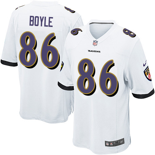 Men's Nike Baltimore Ravens #86 Nick Boyle Game White NFL Jersey