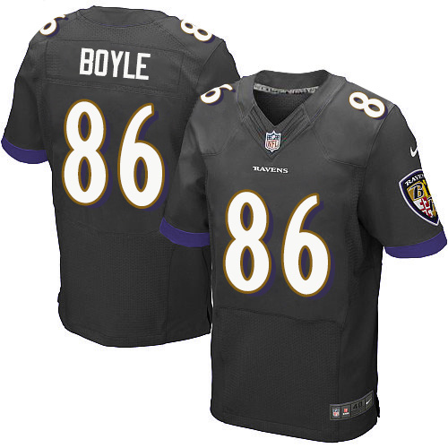 Men's Nike Baltimore Ravens #86 Nick Boyle Elite Black Alternate NFL Jersey