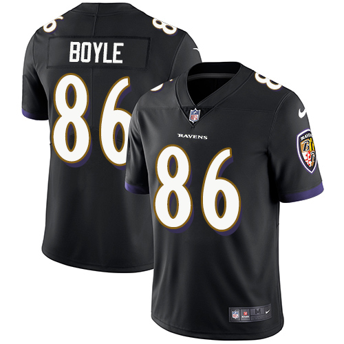 Men's Nike Baltimore Ravens #86 Nick Boyle Black Alternate Vapor Untouchable Limited Player NFL Jersey