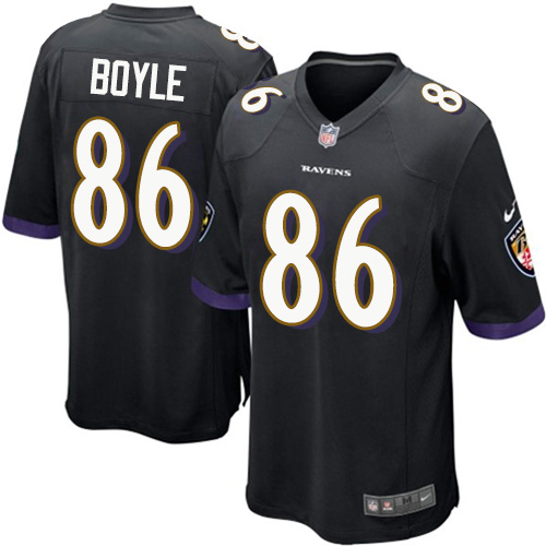 Men's Nike Baltimore Ravens #86 Nick Boyle Game Black Alternate NFL Jersey