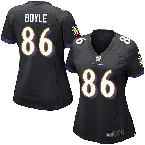Women's Nike Baltimore Ravens #86 Nick Boyle Game Black Alternate NFL Jersey