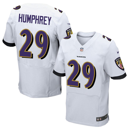 Men's Nike Baltimore Ravens #29 Marlon Humphrey Elite White NFL Jersey