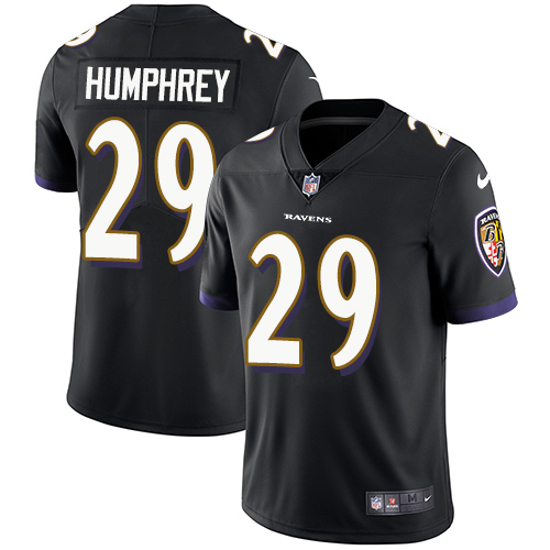 Men's Nike Baltimore Ravens #29 Marlon Humphrey Black Alternate Vapor Untouchable Limited Player NFL Jersey