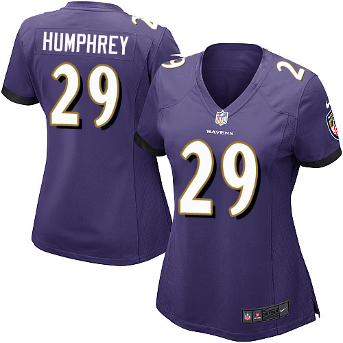 Women's Nike Baltimore Ravens #29 Marlon Humphrey Game Purple Team Color NFL Jersey