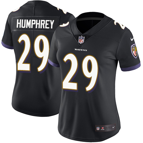 Women's Nike Baltimore Ravens #29 Marlon Humphrey Black Alternate Vapor Untouchable Limited Player NFL Jersey