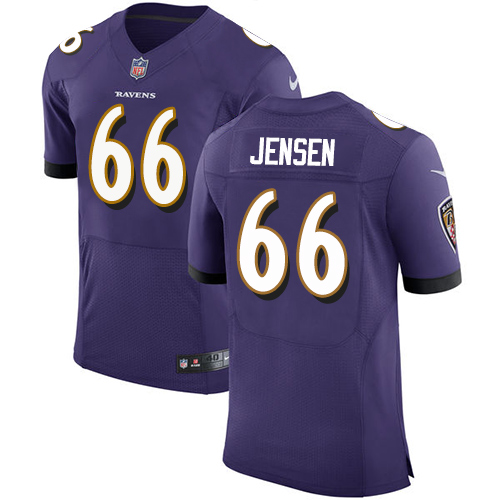Men's Nike Baltimore Ravens #66 Ryan Jensen Purple Team Color Vapor Untouchable Elite Player NFL Jersey
