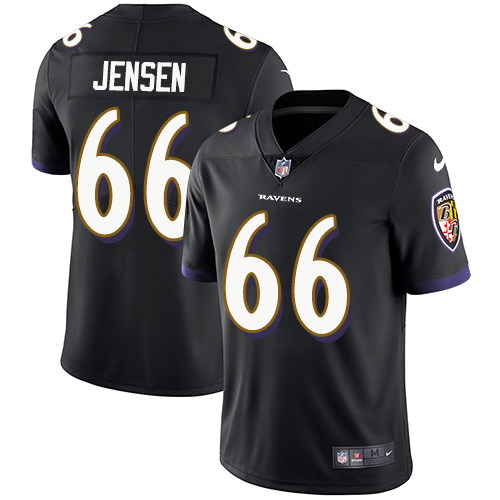 Men's Nike Baltimore Ravens #66 Ryan Jensen Black Alternate Vapor Untouchable Limited Player NFL Jersey
