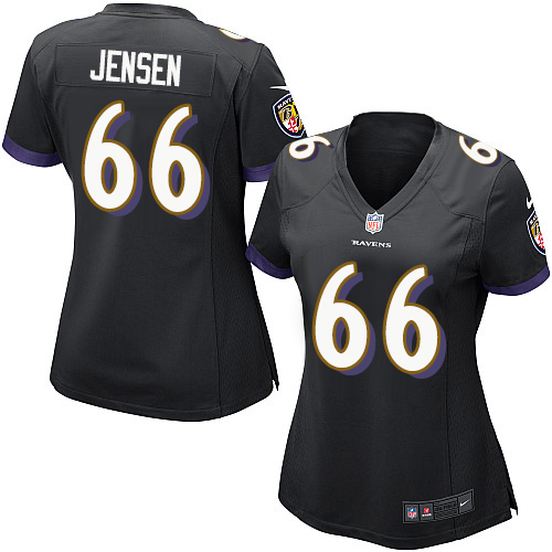 Women's Nike Baltimore Ravens #66 Ryan Jensen Game Black Alternate NFL Jersey