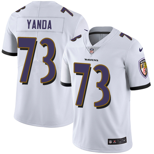 Men's Nike Baltimore Ravens #73 Marshal Yanda White Vapor Untouchable Limited Player NFL Jersey