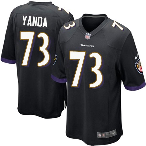 Men's Nike Baltimore Ravens #73 Marshal Yanda Game Black Alternate NFL Jersey