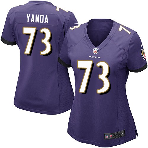 Women's Nike Baltimore Ravens #73 Marshal Yanda Game Purple Team Color NFL Jersey