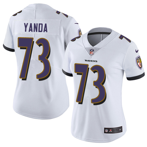 Women's Nike Baltimore Ravens #73 Marshal Yanda White Vapor Untouchable Limited Player NFL Jersey