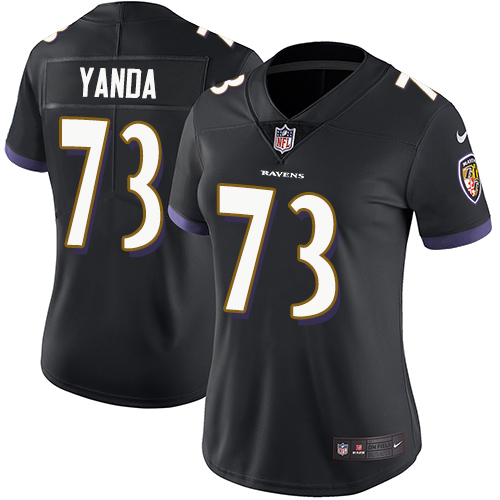 Women's Nike Baltimore Ravens #73 Marshal Yanda Black Alternate Vapor Untouchable Elite Player NFL Jersey